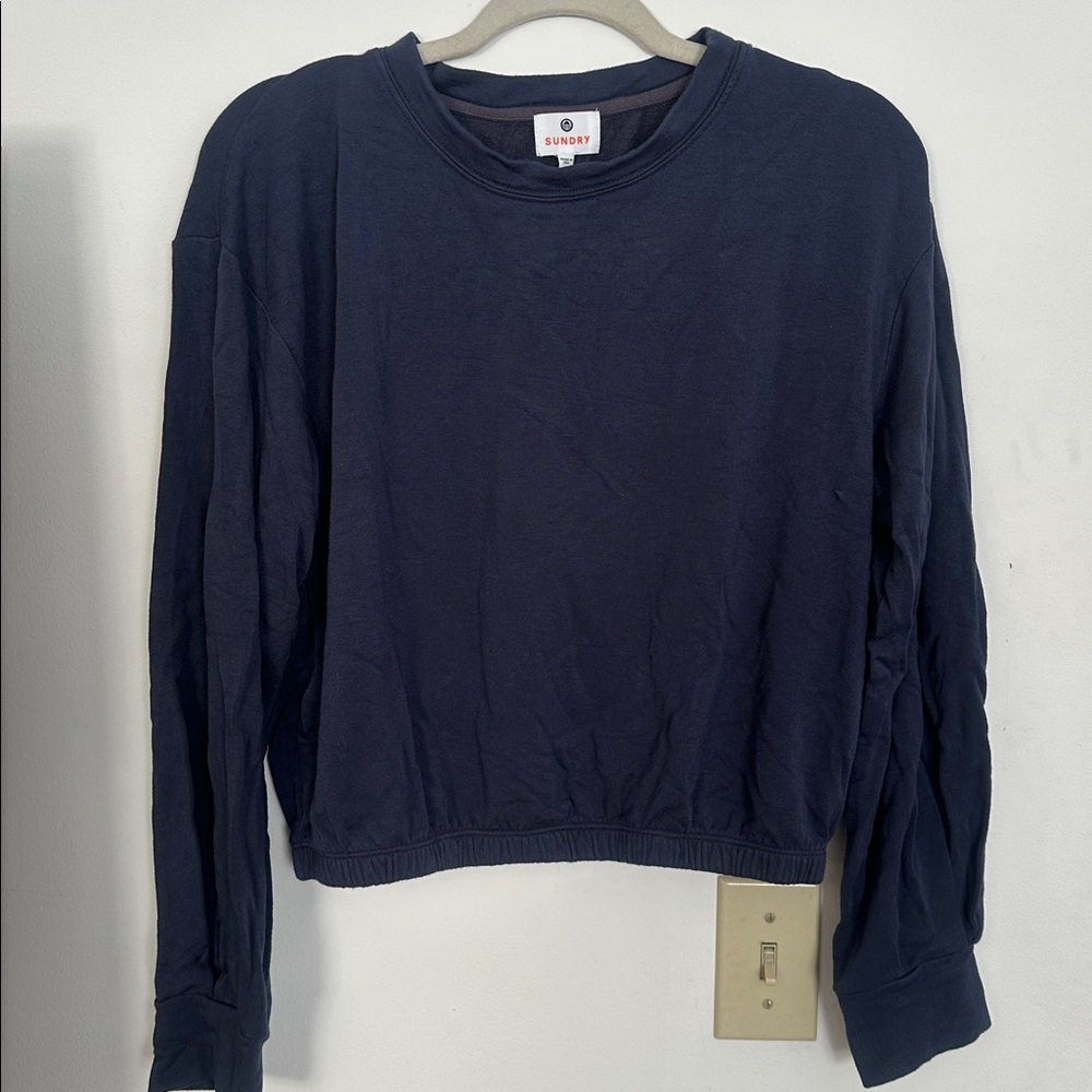 New SUNDRY Blue Crewneck Sweater medium